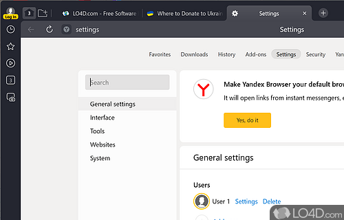 Lightweight web browser - Screenshot of Yandex.Browser