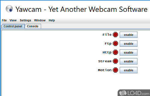 Share your webcam with friends - Screenshot of Yawcam
