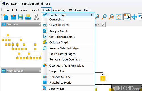 GIF file formats - Screenshot of yEd Graph Editor