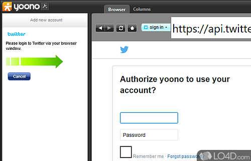 User interface - Screenshot of Yoono Desktop