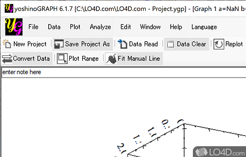 Powerful software solution especially created to provide the necessary means for generating data graphs - Screenshot of yoshinoGRAPH