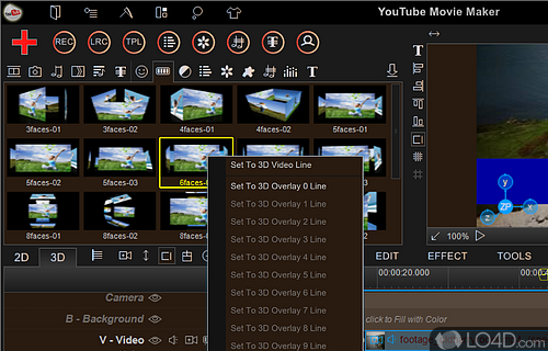 Make Pro-quality 2D/3D video - Screenshot of YouTube Movie Maker