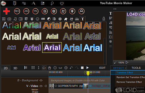 Make movies with text, logo, effects and transitions - Screenshot of YouTube Movie Maker