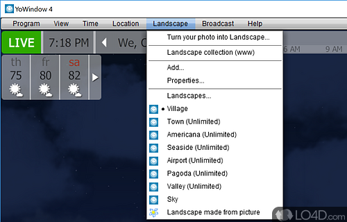 User interface - Screenshot of YoWindow