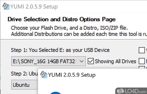 Creates multi-boot and multi-system USB disks from Windows - Screenshot of YUMI