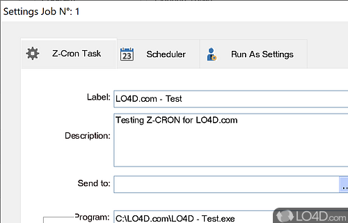 User friendly interface - Screenshot of Z-Cron