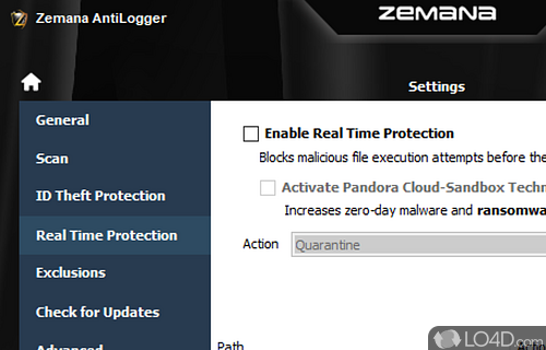 Protect your system from all kinds of loggers - Screenshot of Zemana AntiLogger