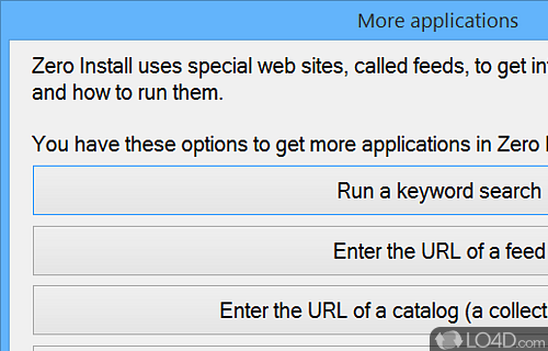 Managing applications - Screenshot of Zero Install