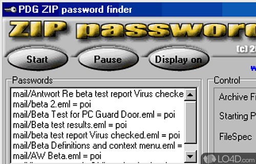 ZIP Password Finder Screenshot