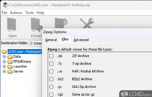 Decompress - Screenshot of Zipeg