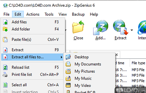 Open archives and ISO files - Screenshot of ZipGenius