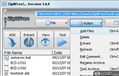 Screenshot of ZipItFree - Free WinZip alternative