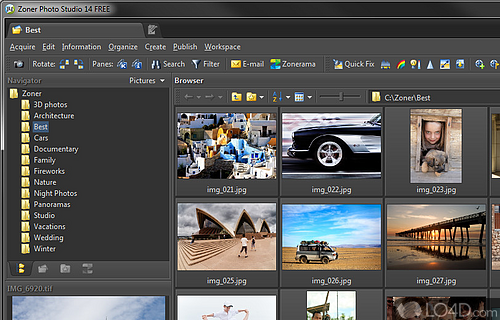 Screenshot of Zoner Photo Studio Free - Packed with a well-structured GUI, support for an array of formats