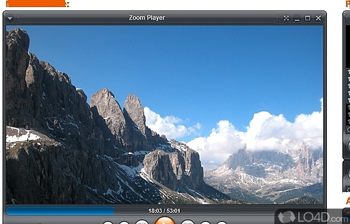 Screenshot of Zoom Player Standard - Play desired motion pictures or songs in a highly customizable and interface provided by this powerful app