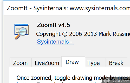 Use the hotkeys to zoom in and out of the screen - Screenshot of ZoomIt