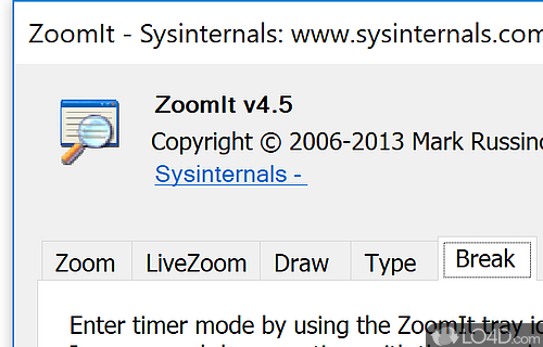 Hardly takes up any space - Screenshot of ZoomIt