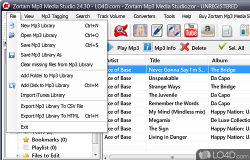 Fast and easy-to-use MP3 manager - Screenshot of Zortam Mp3 Media Studio