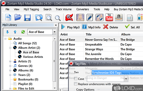 Volume normalizer, editor for audio tags - Screenshot of Zortam Mp3 Media Studio