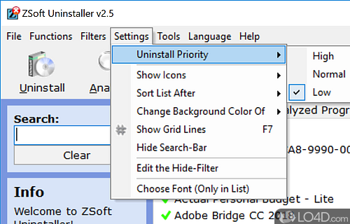 Uninstall programs - Screenshot of ZSoft Uninstaller
