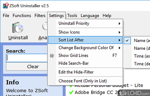 Easily uninstall any application - Screenshot of ZSoft Uninstaller