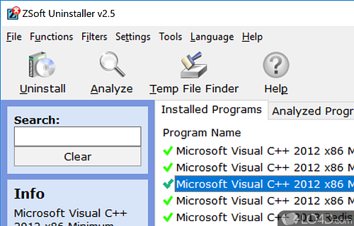 Powerful yet uninstaller that works with system images - Screenshot of ZSoft Uninstaller