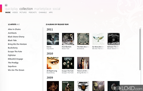 Screenshot of Zune - Enrich media collection and carefully organize libraries to easily enjoy songs, videos and pictures