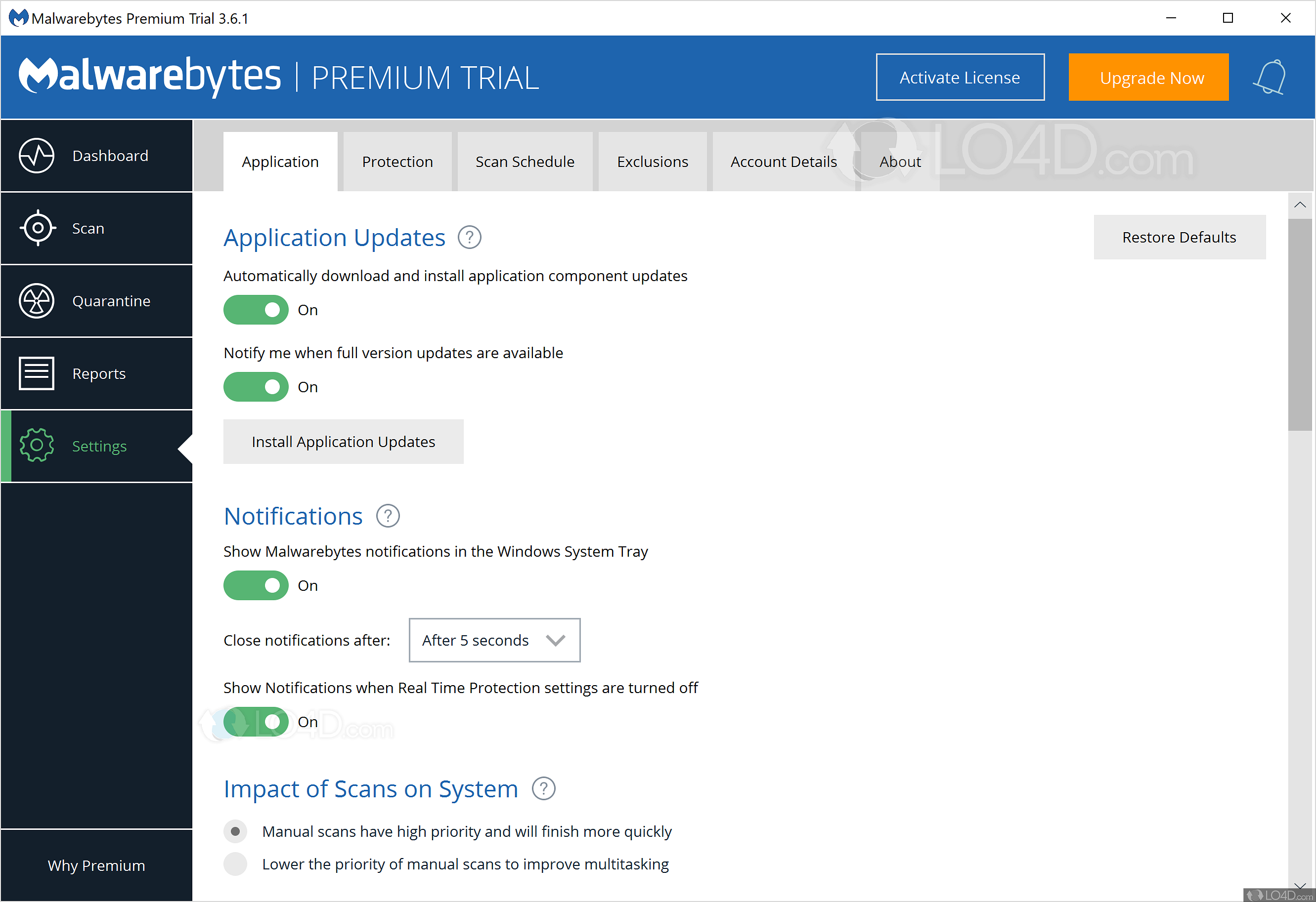 malwarebytes premium trial to free version