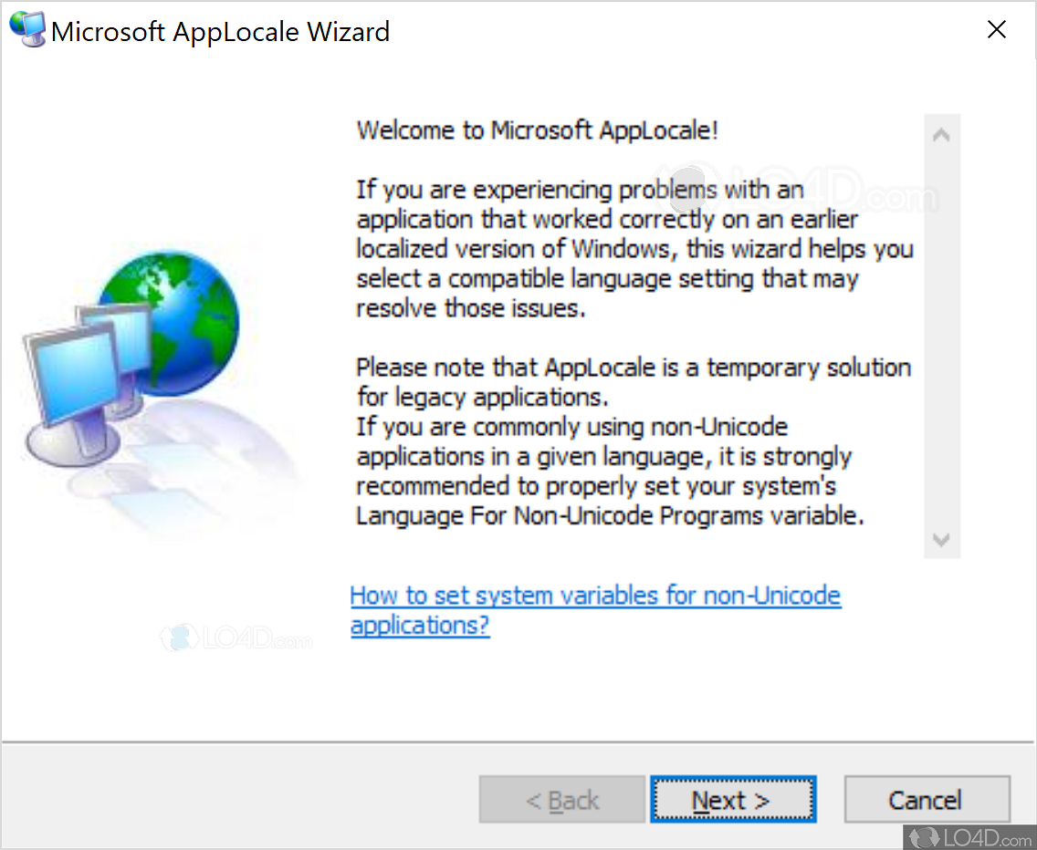 Microsoft Applocale Screenshots