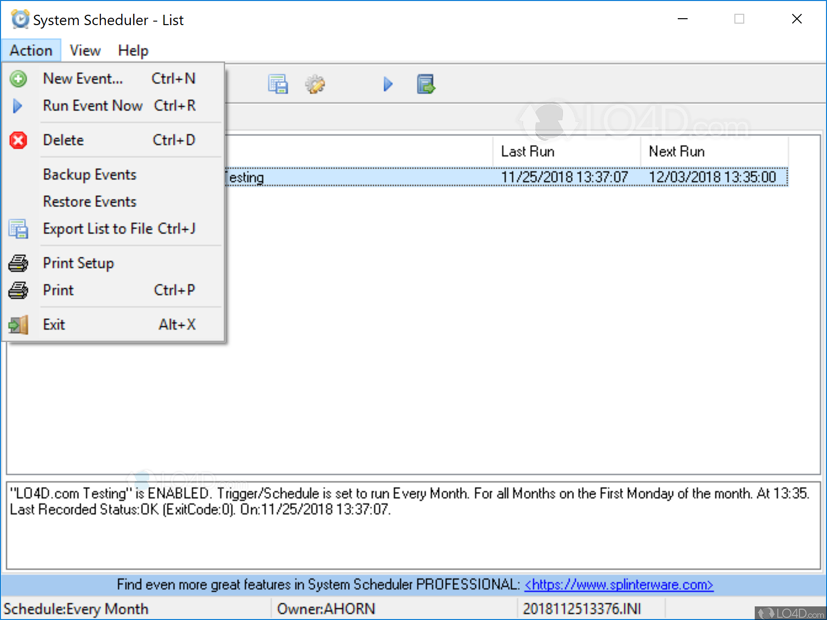 System Scheduler Free - Download