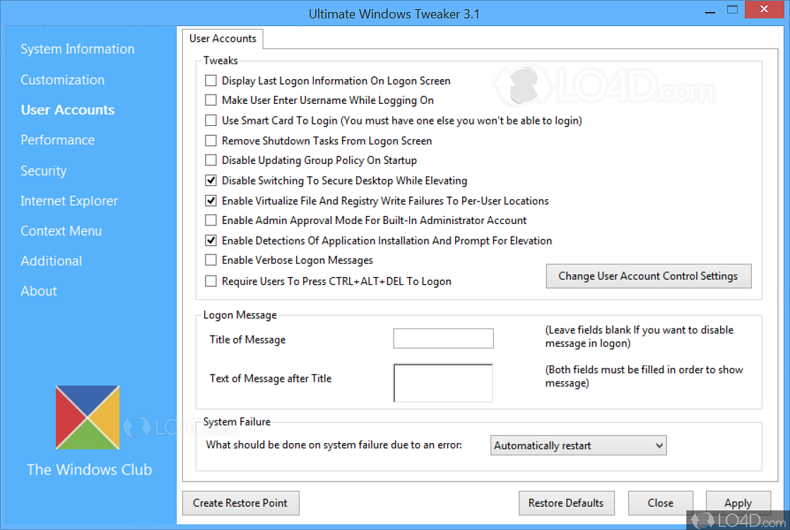 free download Ultimate Windows Tweaker 5.1