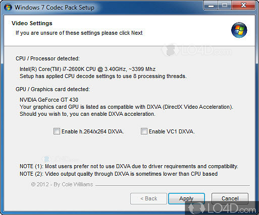 codec pack windows 7 64 element 2012